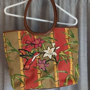 Isabella Fiore Hummingbird & Flowers handbag
